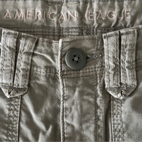 AMERICAN EAGLE | BAGGY JOGGER MILITARY FIELD STRETCH ARMY GREEN CARGO PANTS - Picture 6 of 12